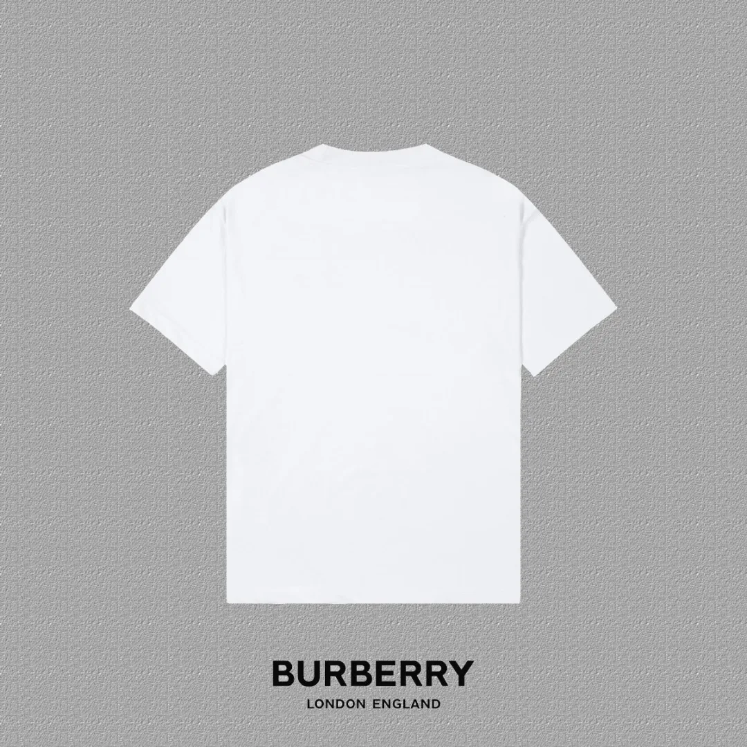 P80✨🔥 [Burberry] 2026FW short-sleeved T-shirt BBR letter LOGO printing Premium 26s double yarn 300g fabric Heavy fabric Customized frame rib same cylinder dyeing Complete three labels Men and women Same Style Color: Black White Blue Size: S M L XL 2XL